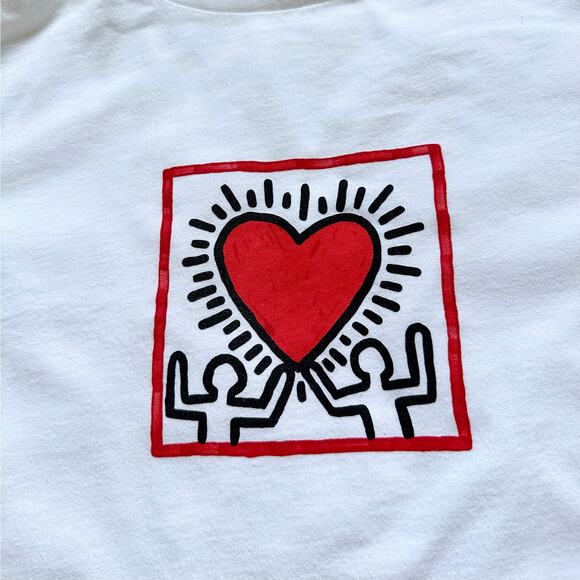 Keith Haring Uniqlo UT White Tee Art USA Artist Big Logo Men’s Size S - Picture 3 of 8